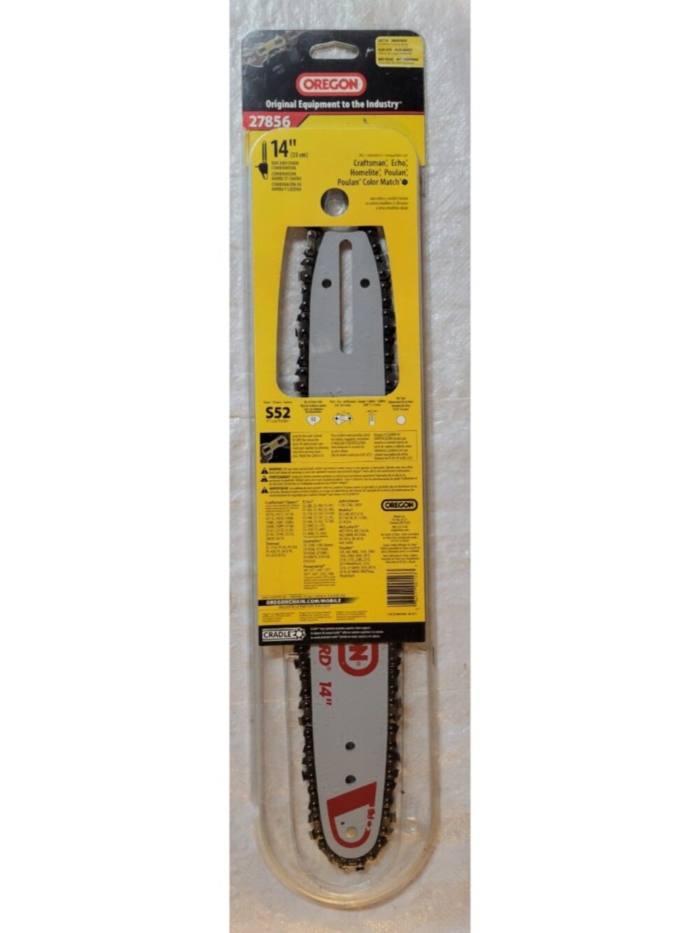 Oregon 27856 14-Inch AdvanceCut Chainsaw Bar and S52 Chain Combo Fit Echo & more